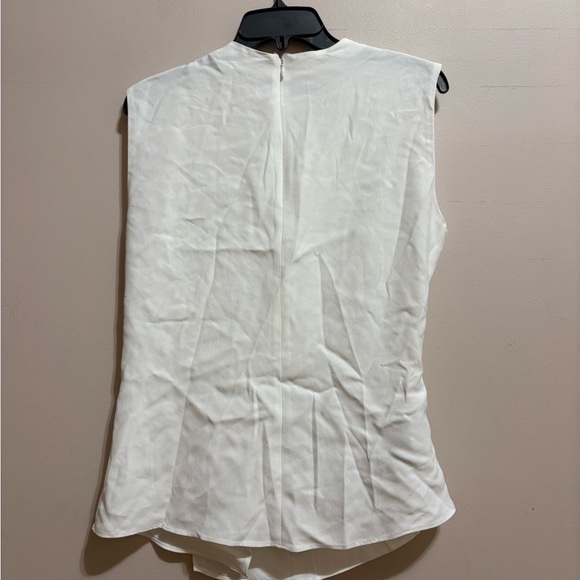 Mango wrap front satin sleeveless top in white size 6 - Picture 6 of 8